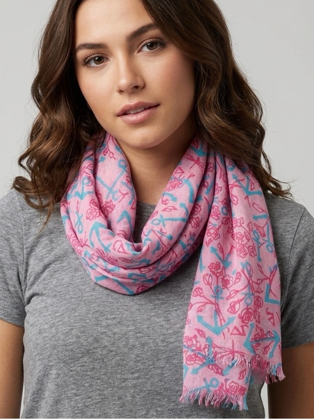 Lilly Pulitzer Delta Gamma Murfette Silk/Cashmere Fringed Scarf